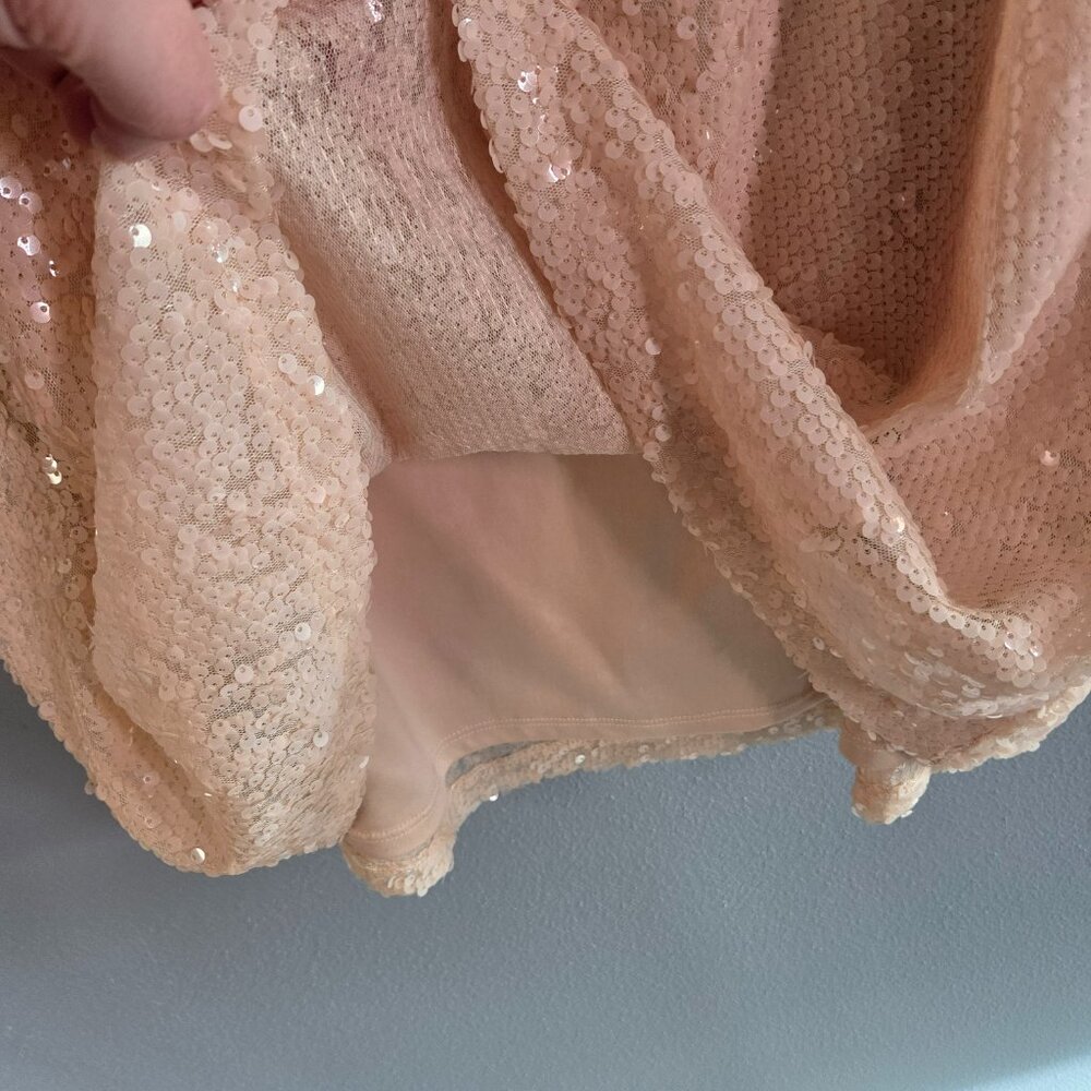 Women's LC Lauren Conrad Sequin Midi Slip Skirt Pink Peach Size XXL - Picture 5 of 8